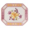 Idyllia-bakke i porcelæn, krystalprint-motiv, blomster, stor, lyserød