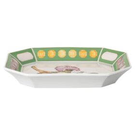 Idyllia-bakke i porcelæn, krystalprint-motiv, fluesnapper, stor, flerfarvet