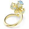 Idyllia åben ring med blandede slibninger, blomst, blå, guldbelagt Idyllia åben ring med blandede slibninger, blomst, blå, guldbelagt