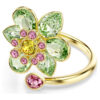 Idyllia åben ring med blandede slibninger, blomst, grøn, guldbelagt Idyllia åben ring med blandede slibninger, blomst, grøn, guldbelagt