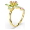Idyllia åben ring med blandede slibninger, blomst, grøn, guldbelagt Idyllia åben ring med blandede slibninger, blomst, grøn, guldbelagt