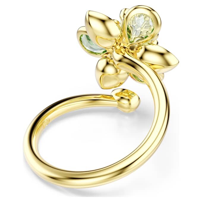 Idyllia åben ring med blandede slibninger, blomst, grøn, guldbelagt Idyllia åben ring med blandede slibninger, blomst, grøn, guldbelagt