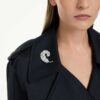 Idyllia-broche med blandede slibninger, fjer, rhodineret Idyllia-broche med blandede slibninger, fjer, rhodineret