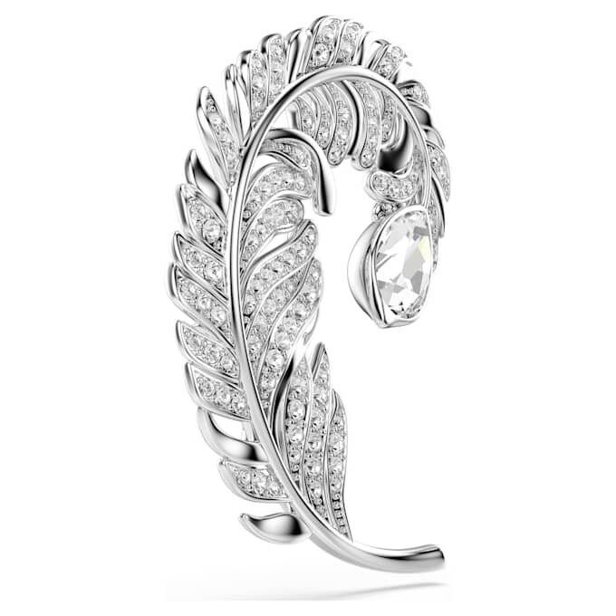 Idyllia-broche med blandede slibninger, fjer, rhodineret Idyllia-broche med blandede slibninger, fjer, rhodineret
