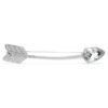 Idyllia-broche med blandede slibninger, pil, hvid, rhodineret
