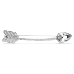 Idyllia-broche med blandede slibninger, pil, hvid, rhodineret