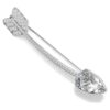 Idyllia-broche med blandede slibninger, pil, hvid, rhodineret
