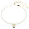 Idyllia choker med krystalperler, blandede slibninger, bi, hvid, forgyldt Idyllia choker med krystalperler, blandede slibninger, bi, hvid, forgyldt