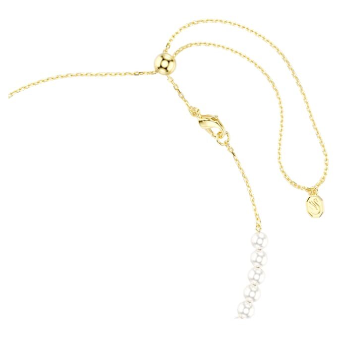 Idyllia choker med krystalperler, blandede slibninger, bi, hvid, forgyldt Idyllia choker med krystalperler, blandede slibninger, bi, hvid, forgyldt