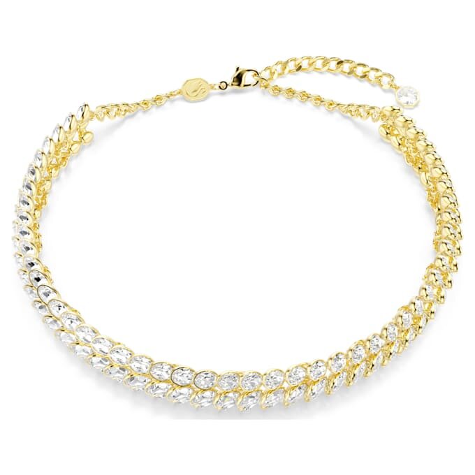 Idyllia-choker med oval slibning, hvid, guldbelagt Idyllia-choker med oval slibning, hvid, guldbelagt
