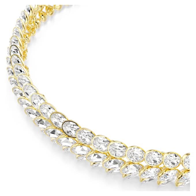 Idyllia-choker med oval slibning, hvid, guldbelagt Idyllia-choker med oval slibning, hvid, guldbelagt