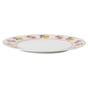 Idyllia desserttallerken i porcelæn, krystalprint-motiv, Lily Citron, flerfarvet