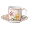 Idyllia espressokop med underkop i porcelæn, krystalprint-motiv, citron, flerfarvet