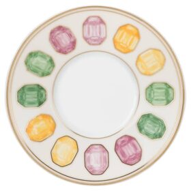 Idyllia espressokop med underkop i porcelæn, krystalprint-motiv, citron, flerfarvet