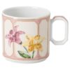 Idyllia espressokop med underkop i porcelæn, krystalprint-motiv, citron, flerfarvet