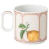 Idyllia espressokop med underkop i porcelæn, krystalprint-motiv, citron, flerfarvet