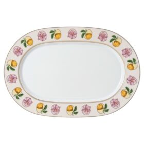Idyllia-fad i porcelæn, krystalprint-motiv, Lily Citron, lille, flerfarvet
