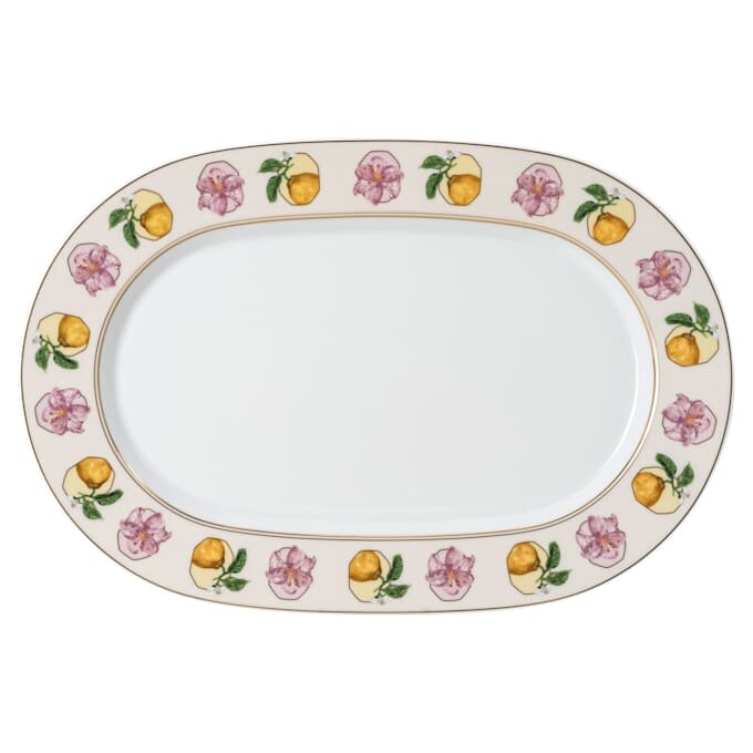 Idyllia-fad i porcelæn, krystalprint-motiv, Lily Citron, lille, flerfarvet Idyllia-fad i porcelæn, krystalprint-motiv, Lily Citron, lille, flerfarvet