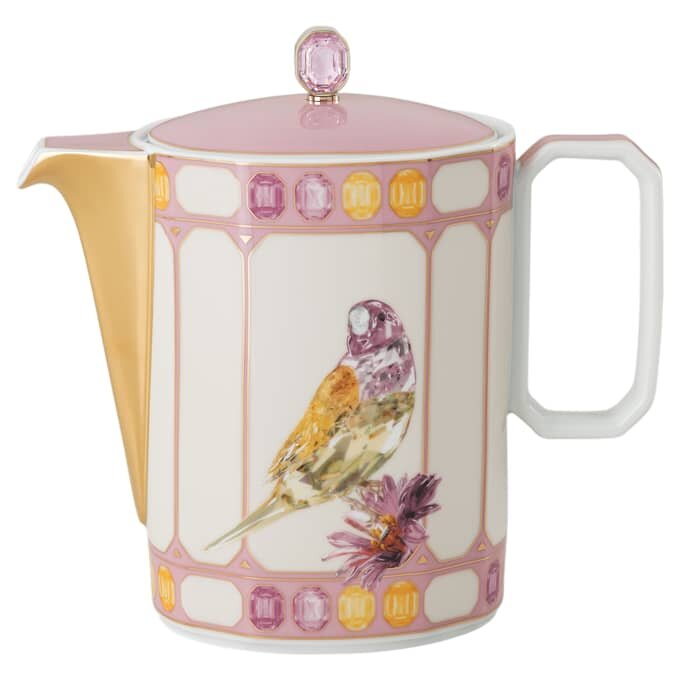 Idyllia kaffekande i porcelæn, krystalprint-motiv, fugl, flerfarvet Idyllia kaffekande i porcelæn, krystalprint-motiv, fugl, flerfarvet