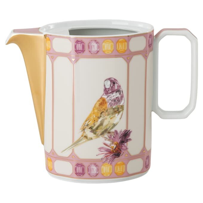 Idyllia kaffekande i porcelæn, krystalprint-motiv, fugl, flerfarvet Idyllia kaffekande i porcelæn, krystalprint-motiv, fugl, flerfarvet