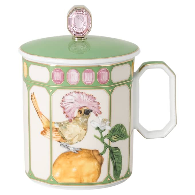 Idyllia-krus i porcelæn, krystalprint-motiv, fluesnapper, grøn Idyllia-krus i porcelæn, krystalprint-motiv, fluesnapper, grøn