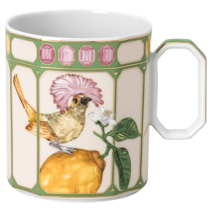 Idyllia-krus i porcelæn, krystalprint-motiv, fluesnapper, grøn Idyllia-krus i porcelæn, krystalprint-motiv, fluesnapper, grøn