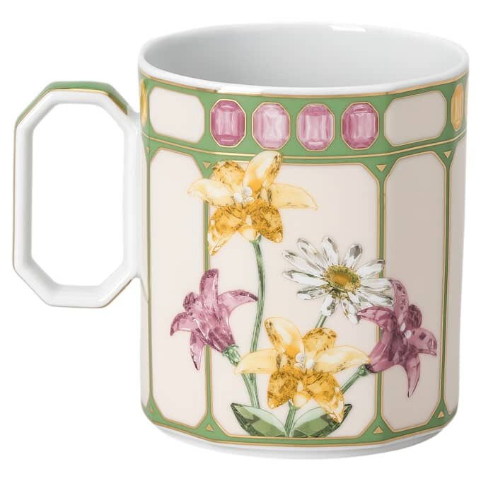 Idyllia-krus i porcelæn, krystalprint-motiv, fluesnapper, grøn Idyllia-krus i porcelæn, krystalprint-motiv, fluesnapper, grøn
