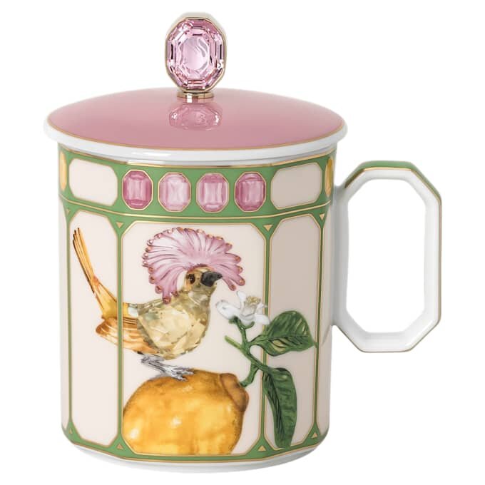 Idyllia-krus i porcelæn, krystalprint-motiv, fluesnapper, grøn Idyllia-krus i porcelæn, krystalprint-motiv, fluesnapper, grøn