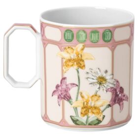 Idyllia-krus i porcelæn, krystalprint-motiv, fluesnapper, lyserød Idyllia-krus i porcelæn, krystalprint-motiv, fluesnapper, lyserød