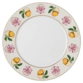 Idyllia middagstallerken i porcelæn, krystalprint-motiv, Lily Citron, flerfarvet
