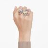 Idyllia-ring med blandede slibninger, pavé, blomst, flerfarvet, guldbelagt Idyllia-ring med blandede slibninger, pavé, blomst, flerfarvet, guldbelagt