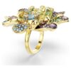 Idyllia-ring med blandede slibninger, pavé, blomst, flerfarvet, guldbelagt Idyllia-ring med blandede slibninger, pavé, blomst, flerfarvet, guldbelagt