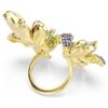 Idyllia-ring med blandede slibninger, pavé, blomst, flerfarvet, guldbelagt Idyllia-ring med blandede slibninger, pavé, blomst, flerfarvet, guldbelagt