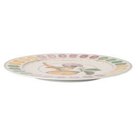 Idyllia serveringsplade i porcelæn, krystalprint-motiv, fluesnapper, flerfarvet