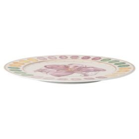 Idyllia serveringsplade i porcelæn, krystalprint-motiv, lilje, flerfarvet