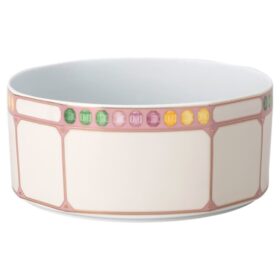 Idyllia skål i porcelæn, krystalprint-motiv, citron, stor, flerfarvet