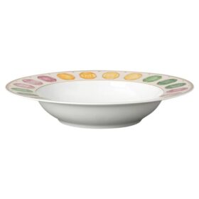 Idyllia suppetallerken af porcelæn, krystalprint-motiv, ædelsten, flerfarvet