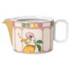 Idyllia-tekande i porcelæn, krystalprint-motiv, fluesnapper, lille, flerfarvet