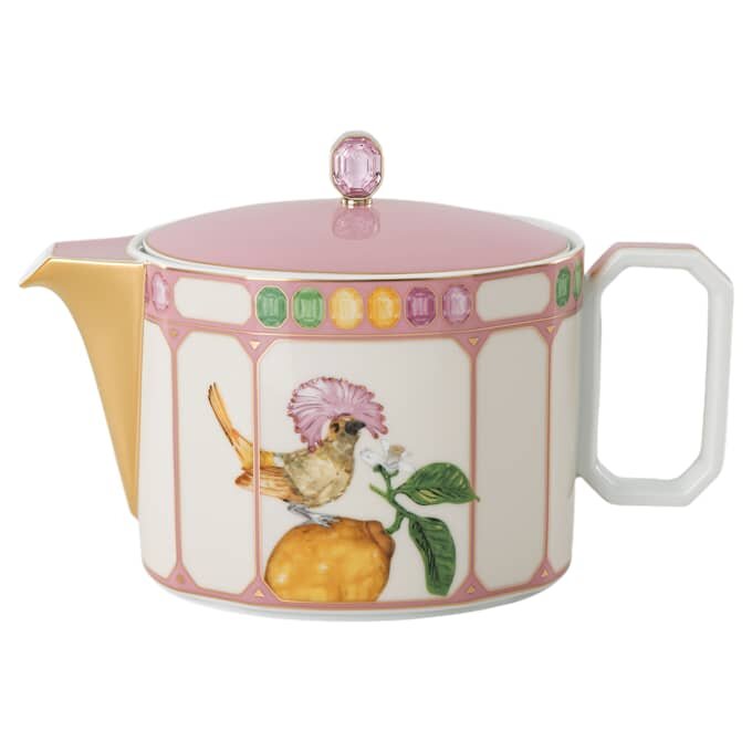 Idyllia tekande i porcelæn, krystalprint-motiv, fugl, flerfarvet Idyllia tekande i porcelæn, krystalprint-motiv, fugl, flerfarvet