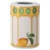 Idyllia-vase i porcelæn, krystalprint-motiv, blomst, gul
