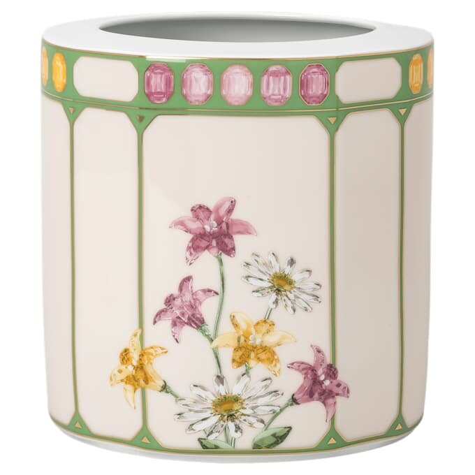 Idyllia-vase i porcelæn, krystalprint-motiv, fluesnapper, mellemstor, flerfarvet Idyllia-vase i porcelæn, krystalprint-motiv, fluesnapper, mellemstor, flerfarvet