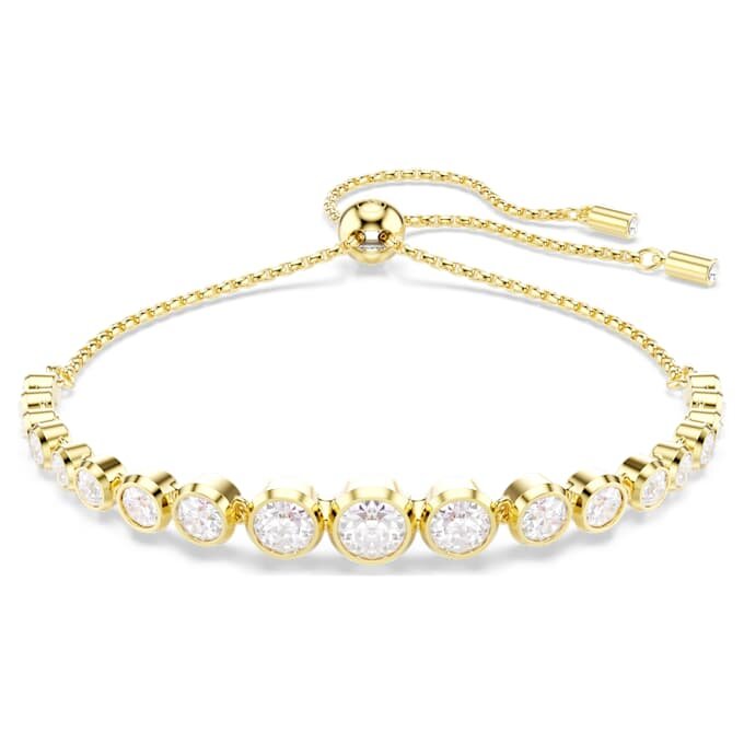 Imber-armbånd med blandede runde slibninger, hvidt, forgyldt Imber-armbånd med blandede runde slibninger, hvidt, forgyldt