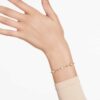 Imber-armbånd, rundslibet, spredt design, hvid, forgyldt