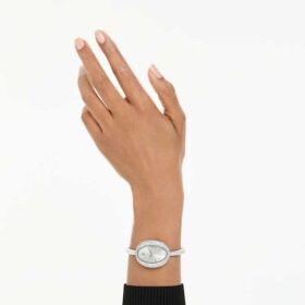 Imber armbåndsur, fremstillet i Schweiz, metalarmbånd, sølvfarvet, rustfrit stål
