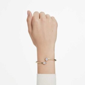 Imber-armring med blandede slibninger, hvid, guldbelagt Imber-armring med blandede slibninger, hvid, guldbelagt