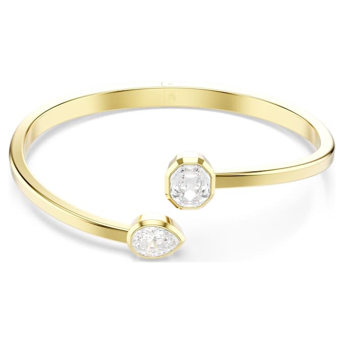 Imber-armring med blandede slibninger, hvid, guldbelagt Imber-armring med blandede slibninger, hvid, guldbelagt