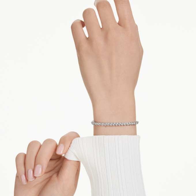 Imber Emily tennisarmbånd med runde krystaller, sort, rhodiumbelagt Imber Emily tennisarmbånd med runde krystaller, sort, rhodiumbelagt