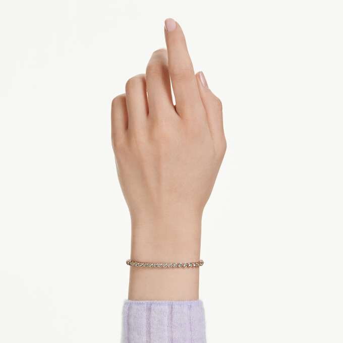 Imber Emily tennisarmbånd med runde krystaller, sort, rosaguldbelagt Imber Emily tennisarmbånd med runde krystaller, sort, rosaguldbelagt
