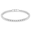 Imber Emily tennisarmbånd, rundslibede, hvide, rhodiumbelagte Imber Emily tennisarmbånd, rundslibede, hvide, rhodiumbelagte