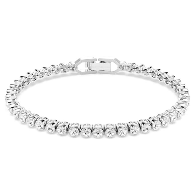 Imber Emily tennisarmbånd, rundslibede, hvide, rhodiumbelagte Imber Emily tennisarmbånd, rundslibede, hvide, rhodiumbelagte
